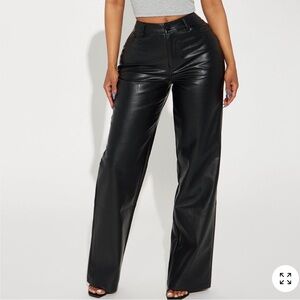Black Faux Leather Pants
